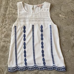 Stitch Fix Skies Are Blue Tank XS NWOT Blue White